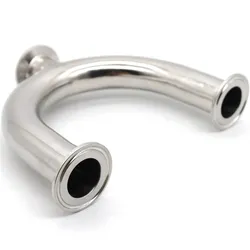 3/4” 1-1/2” 2” Pipe OD 19mm/38mm/51mm Sanitary U Shape 3 Way 304 Stainless Steel Ferrule OD 1.5” 2” Pipe Fittings Tri Clamp