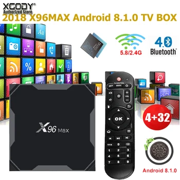 

XGODY X96max 4GB 32GB TV Box S905X2 Quad-Core 4k 1080P HDMI 2.1 Android 8.1 Media Player 2.4G Wifi Bluetooth Set Top Box