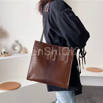 

2020 Women's Soft Leather Handbag High Quality Shoulder Bag Luxury Handbags Women Bags Designer Brand Bucket Shopping Chain Sac