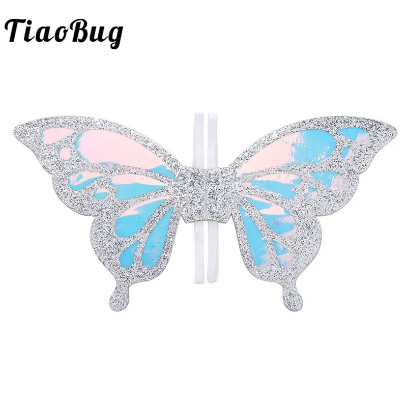 

TiaoBug Kids Girls Sparkling Glittery Fairy Wings Cosplay Party Stage Performance Roleplay Princess Costume Accessories