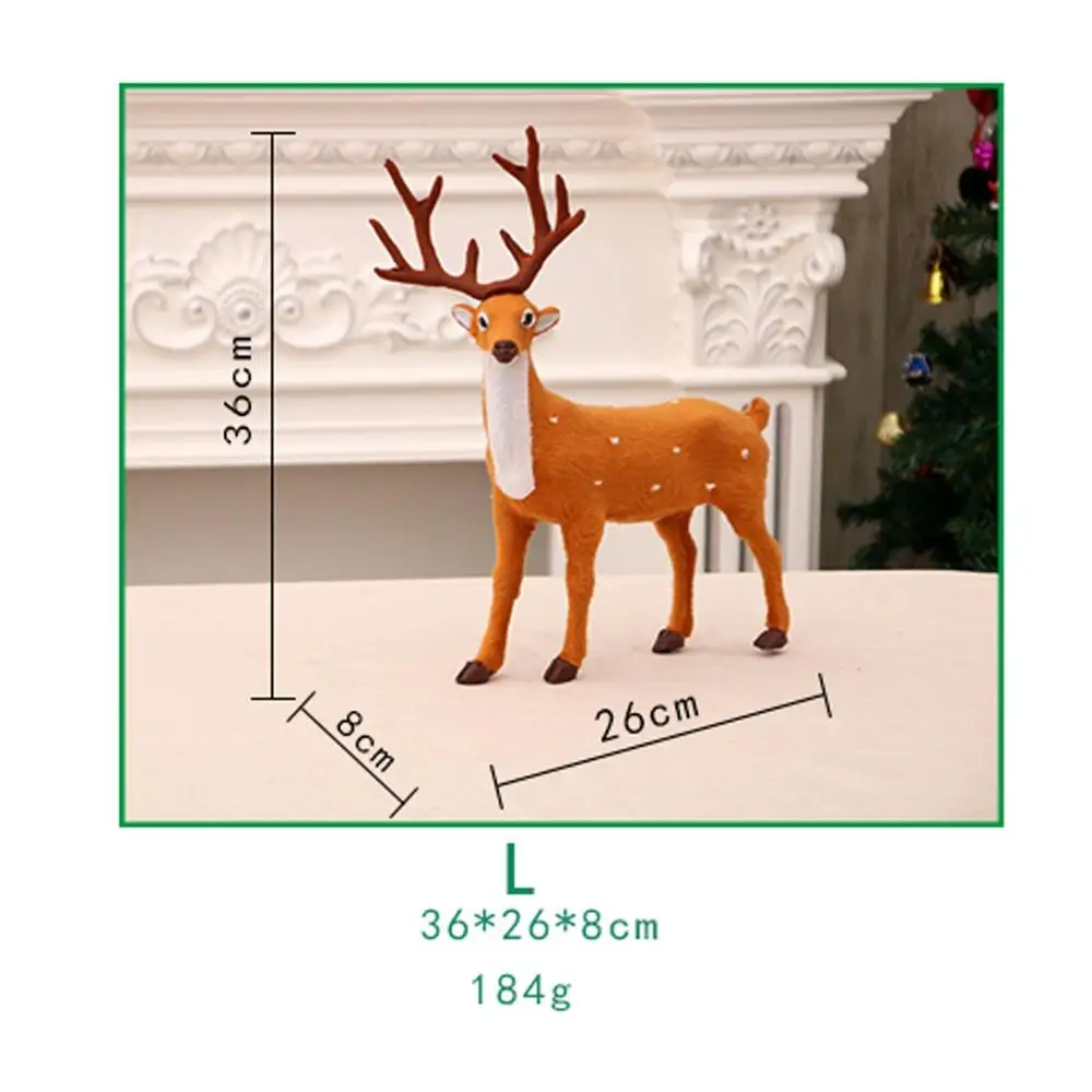 35cm Fake Deer Taoup милый деревянный искусственный Рождественский белка Рождественский Декор для домашнего декора для рождественских украшений поддельные белки животное Noel - Цвет: 35cm Fake Deer