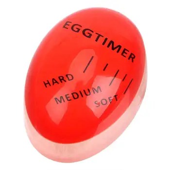 

1pcs Egg Timer Kitchen electronics gadgets Color Changing Yummy Soft Hard Boiled Eggs Cooking Eco-Friendly Resin Red timer tools