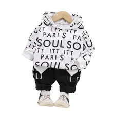 Survêtement en coton pour enfants, vêtements à la mode pour bébés garçons et filles, sweat à capuche et pantalon, 2 pièces/ensembles 
