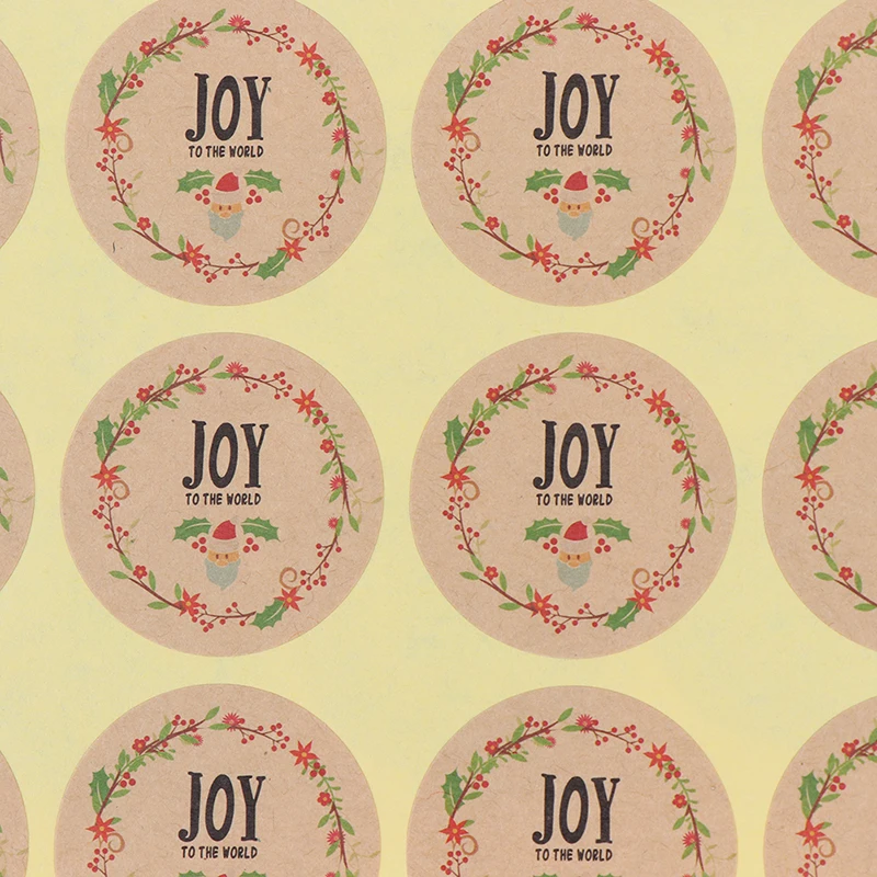 120 шт. веселые рождественские Стикеры из крафтовой бумаги Гирлянда Joy Truck Seal стикер рождественские DIY круглые бумажные этикетки Детские Канцелярские Стикеры s