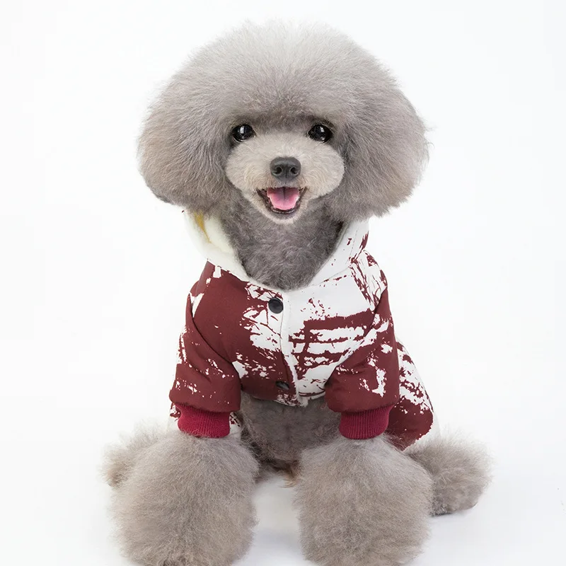 Толстый теплый комбинезон для собак Зима модное пальто куртка комбинезон для маленьких собак Для Пуделя Bichon зимняя одежда для домашних животных комбинезоны L