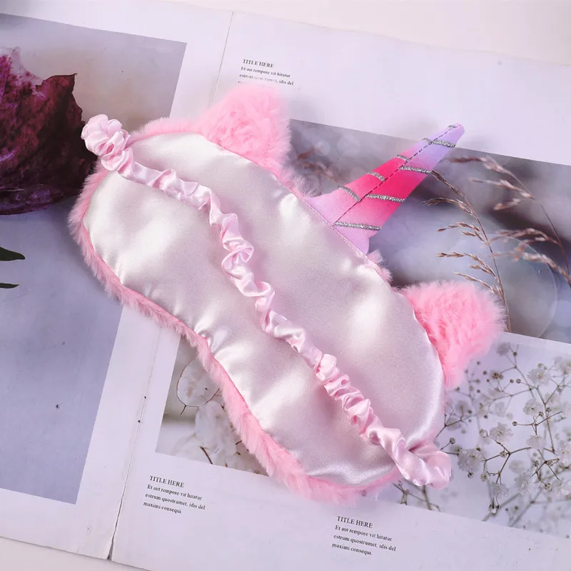 Повязка на глаза с милым единорогом мягкая мультяшная маска для сна девочек