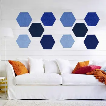 

Hexagon Felt Pin Board Self Adhesive Bulletin Memo Photo Cork Boards Colorful Fo