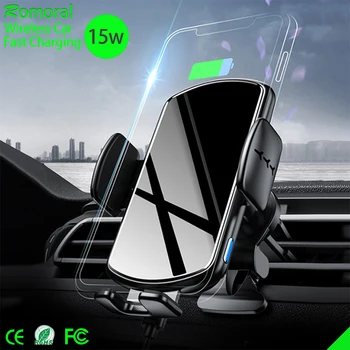 

15W Wireless Charger Car Mount for Air Vent Mount Car Phone Holder Smart Sensor Car Fast Wireless Charging Charger