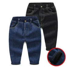 Джинсовые брюки для мальчиков детские штаны в Корейском стиле на осень и зиму г., осенняя одежда детская одежда с бархатной хлопковой подкладкой