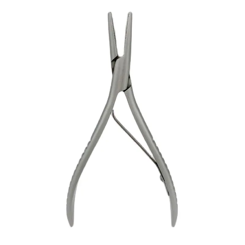 1 PC 7 inch Silver Stainless Steel Clamp Hair Extension Plier with small grooves Keratin Hair Extensions Tools