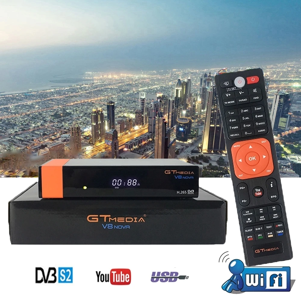 Спутниковый ТВ приемник GTMEDIA V8 NOVA встроенный wifi MT7601U+ один год бесплатно Европейский Cccam