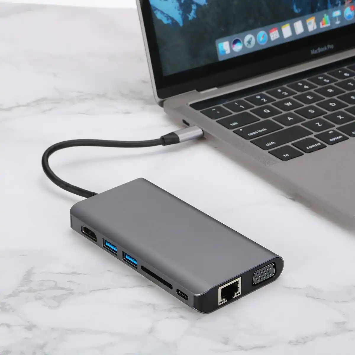 Многофункциональный кард-ридер type-c конвертер 8 в 1 USB3.0 HDMI Поддержка PD Быстрая зарядка SD карты чтения