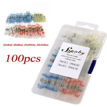 

100Pcs 4 Sizes Solder Sleeve Heat Shrink Tube Wire Terminal Connectors waterproof car Heat Shrink Connectors Auto parts