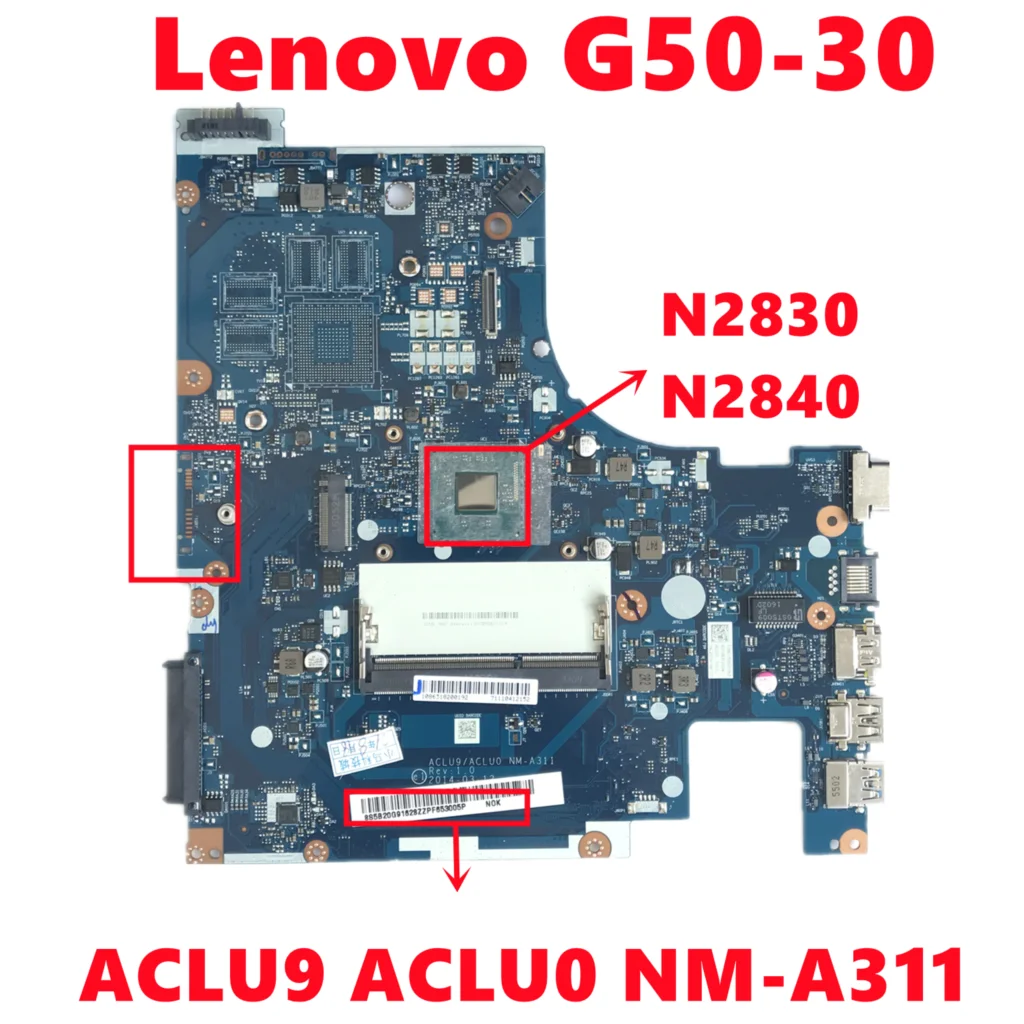 Материнская плата для ноутбука Lenovo NM-A311 ACLU9 ACLU0 G50-30 с процессором N2830 N2840 DDR3 100%