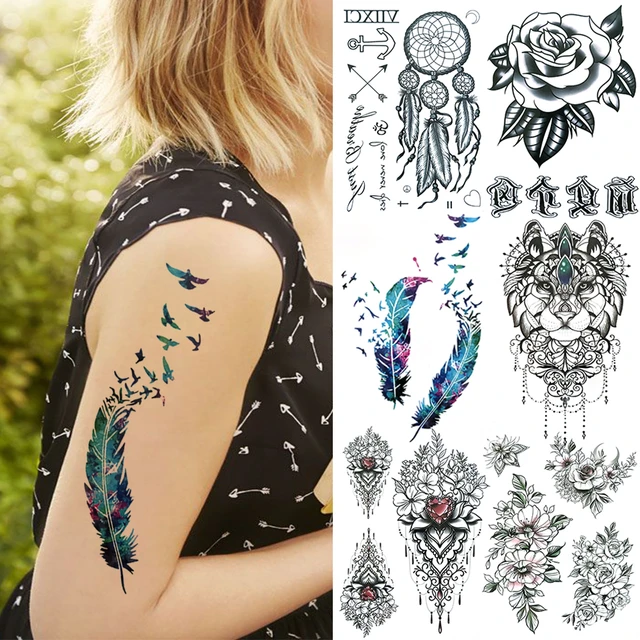 Correntes com flecha metálica de ouro, tatuagem temporária para meninas,  faixas de pulso, adesivos de tatuagem para mulheres, braços, arte flash,  jóias sensuais - AliExpress