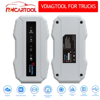 

VDIAGTOOL Truck OBD2 Diagnostic Interface For Cat3 For ISUZU For Cummins V7.62 Wifi Version Vlink Heavy Duty Scanner Tool