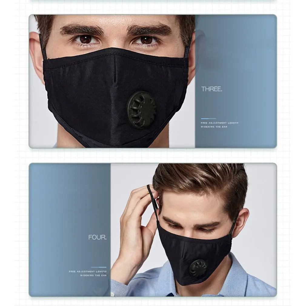 

PM2.5 Anti-Adult Cotton Breathing Valve Mask Anti-Fog Dust-Proof Keep Warm Filter Mask Adult Protection