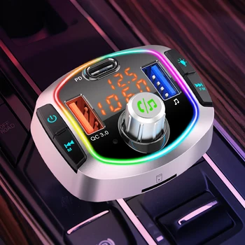 

Mayitr 1pc Wireless bluetooth 5.0 Fm Transmitter QC 3.0 Fast Charging Car Charger Handsfree MP3 Player Music Adapter