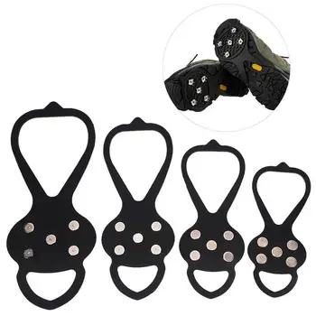 

Ice Anti Slip Durable Black 5 Nails Camping Winter Hiking Crampons Snowy Outdoor Sport Goods Non-Slip Shoes Cover