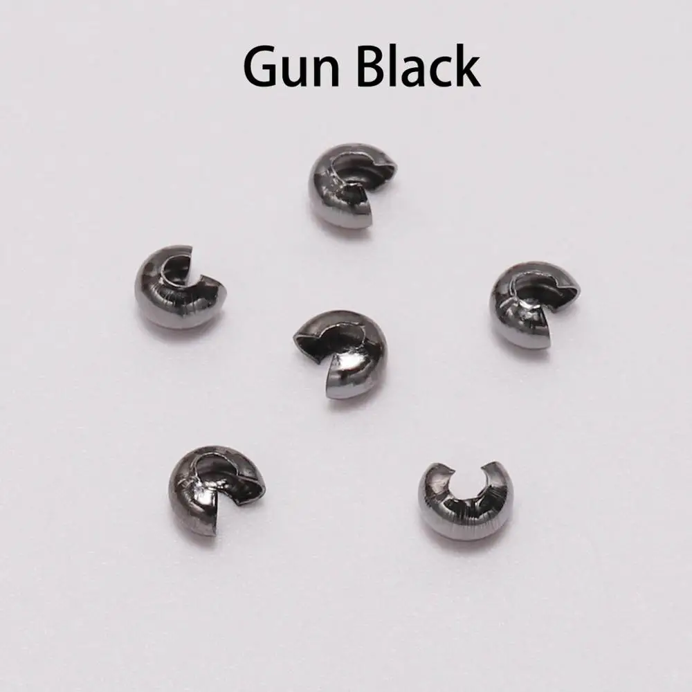 Gun Black 100 шт./лот диаметром 3/4/5 мм цвет серебристый, золотой чехол Обжимные бусины Spacer фиксаторы уход за кожей лица маска Crimps Бисер для DIY Изготовление, поиск ювелирных изделий Аксессуары - Цвет: Gun Black