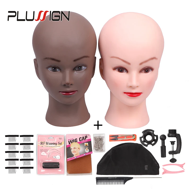 11 Zoll Mannequin Puppe Kopf Stand Modell PVC Perücken Gläser 