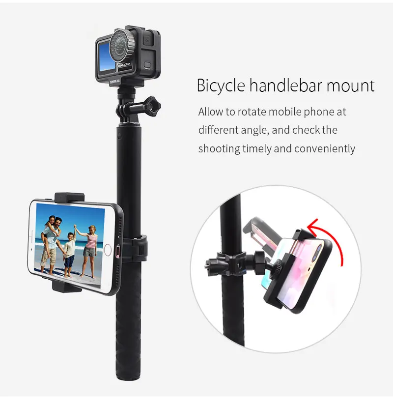 Для DJI OSMO Action алюминиевая палка для селфи и металлическая защитная клетка и держатель для телефона для DJI OSMO аксессуары для экспансии комплект