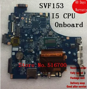 Материнская плата DAHKDAMB6A0 для ноутбука SONY Vaio SVF153 SVF1532ACXW материнская с I5