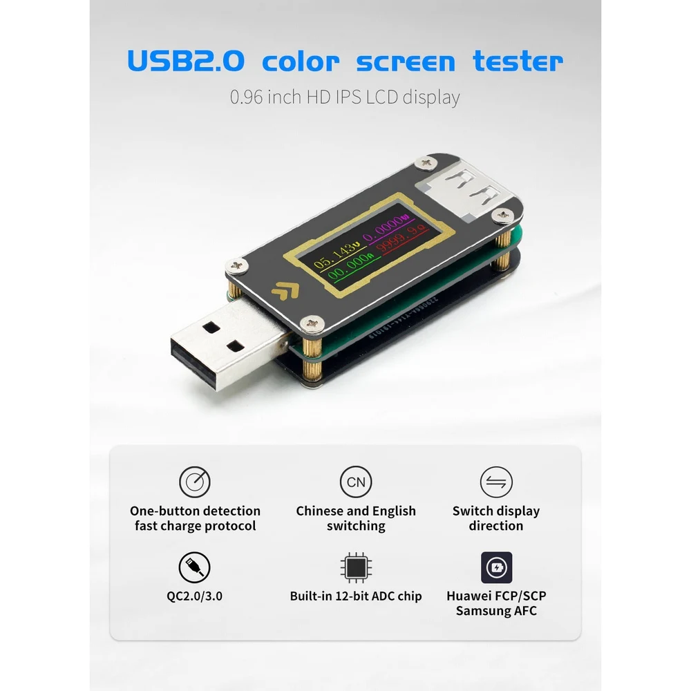 

FNB28 Current And Voltage Meter USB Tester QC2.0/QC3.0/FCP/SCP/AFC Fast Charging Protocol trigger Capacity Test