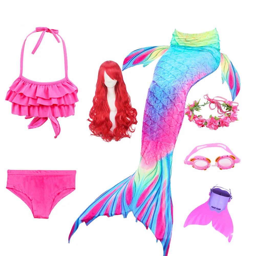 Christmas-Children-Mermaid-Swimwear-Girls-Colorful-Bikini-Children-Split-Kids-Swimsuit-Mermaid-Tail-with-Monofin-Fin(4)