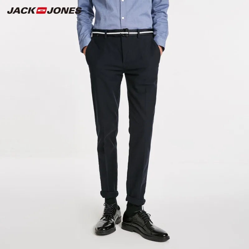 MIDNIGHT JackJones мужские деловые Умные повседневные Узкие повседневные брюки 218414528 - Цвет: MIDNIGHT