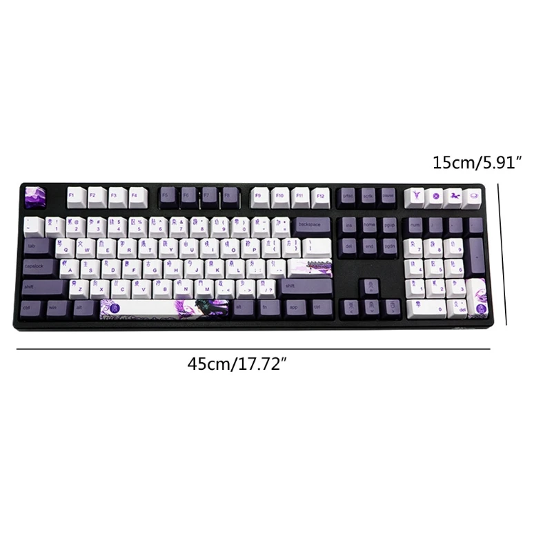 113 Keys Purple Datang Keycap PBT Sublimation Keycaps OEM Profile Mechanical Keyboard Keycap Chinese Style GK61 GK64 113 Keys Purple Datang Keycap PBT Sublimation Keycaps OEM Profile Mechanical Keyboard Keycap Chinese Style GK61 GK64