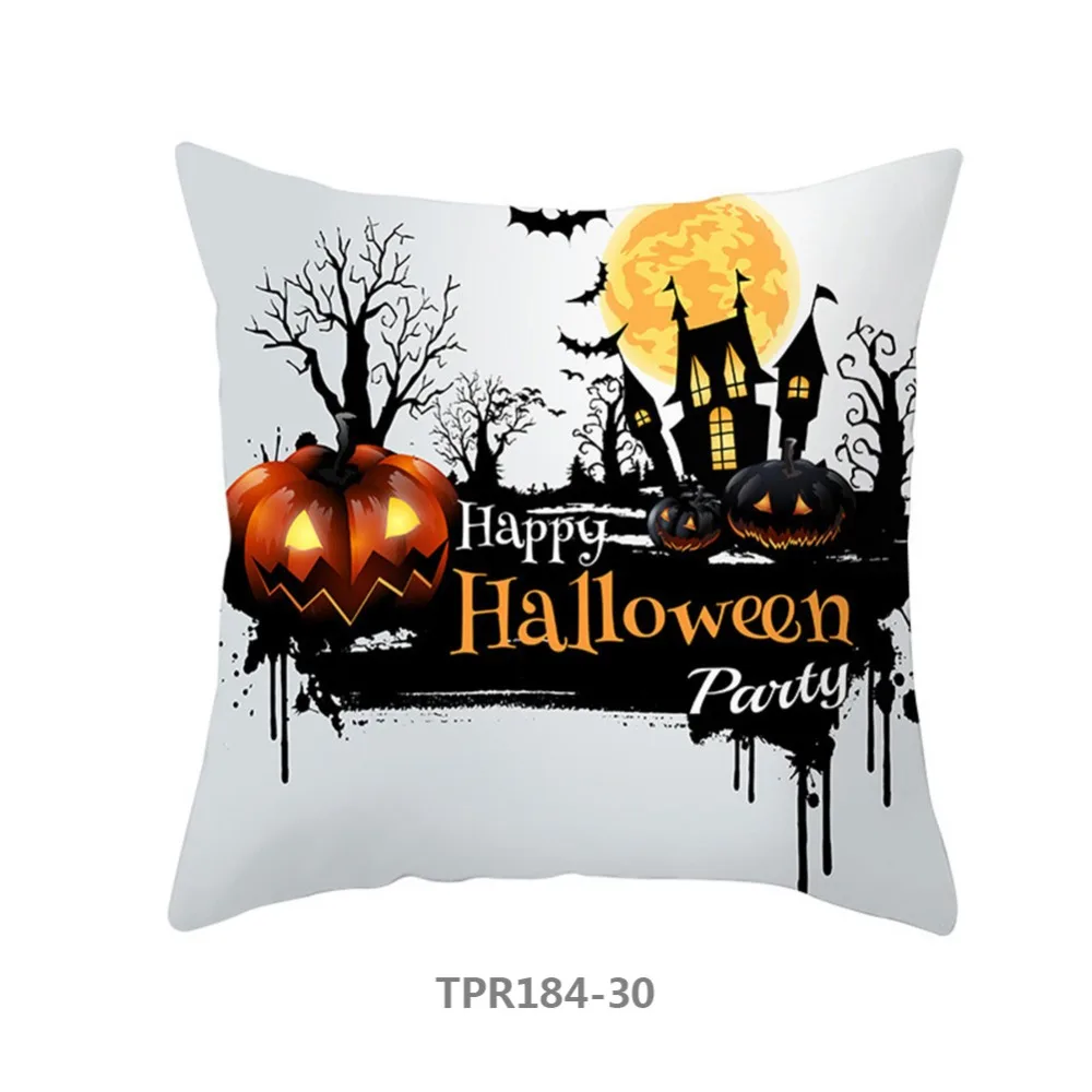 4 Pcs 18*18in Halloween Pillow Covers Pumpkin Decorative Throw Pillowcase/Pumpkin face Peach Skin Velvet for Home Car Sofa Decor