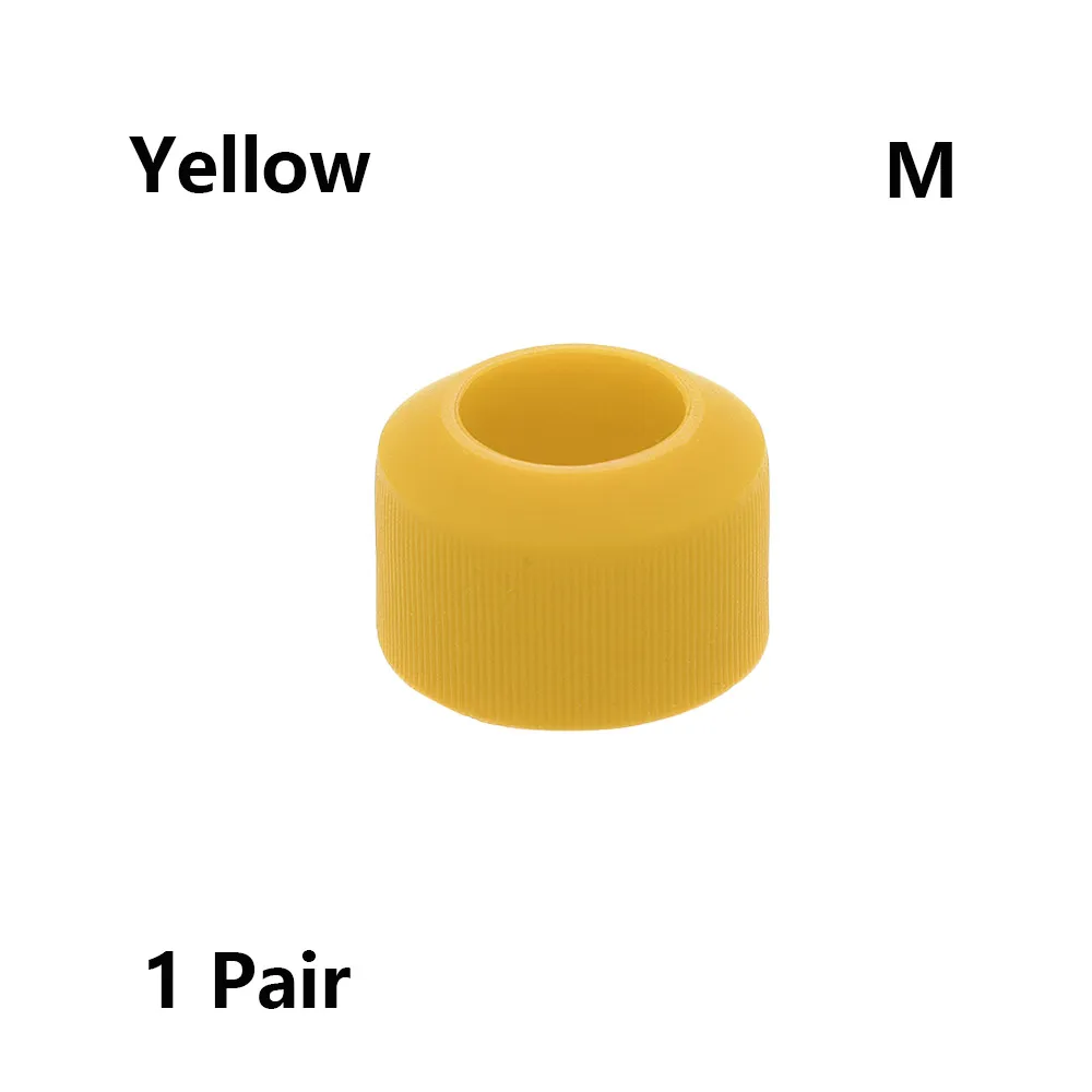 M - yellow 1 пара размеров S/M Велосипедная вилка резиновая анти-Скип дорожный велосипед вилки для обмотка руля водостойкий износостойкий открытый ремешок Силиконовое кольцо - Цвет: M - yellow