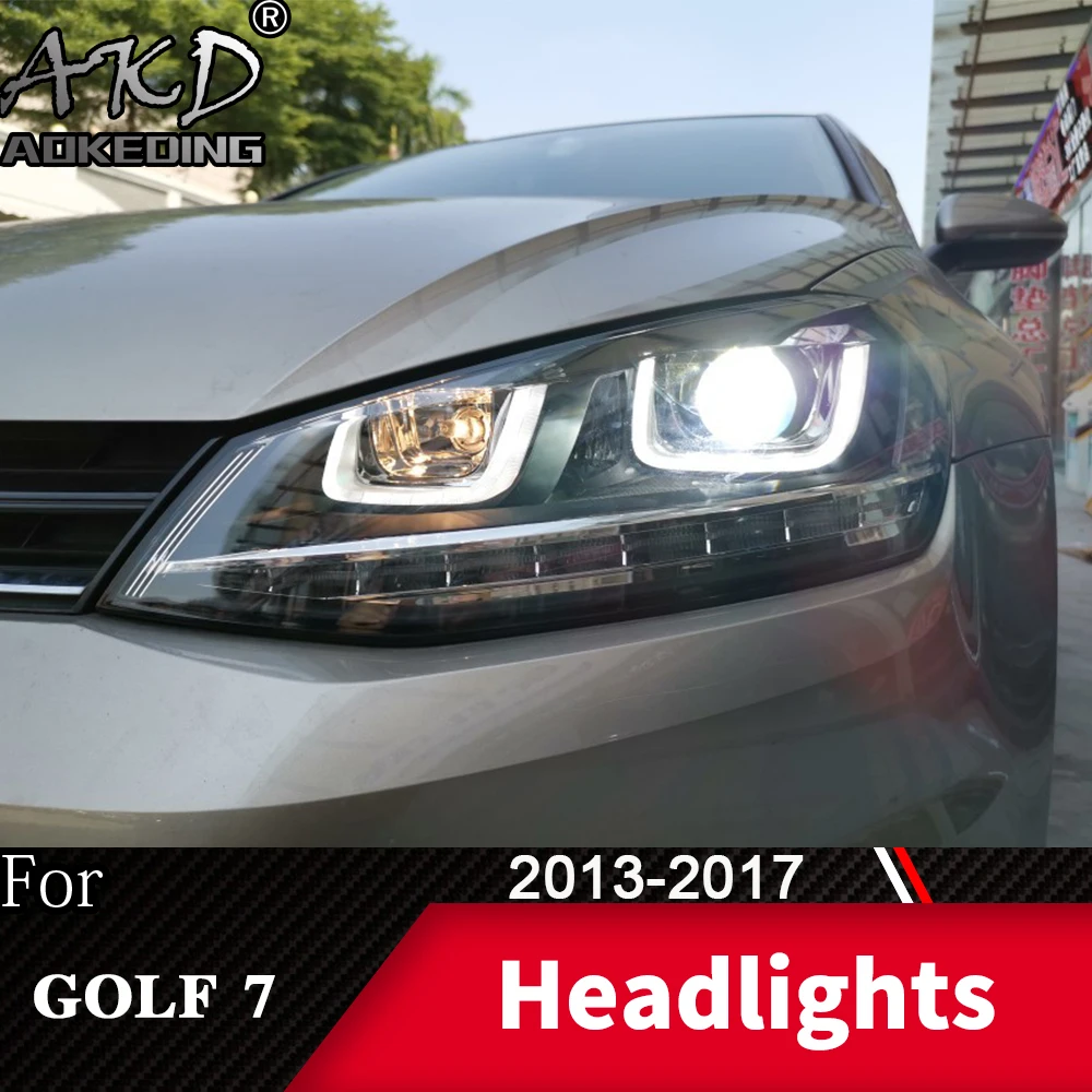 Головной фонарь для автомобиля VW Golf7 MK7 2013- Golf 7, головной светильник s, противотуманный светильник s, дневной ходовой светильник DRL H7 светодиодный Биксеноновая лампа, автомобильные аксессуары