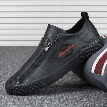

2020 New Men's Walking Shoes Korean Fashion Men's Leather Casual Shoes Solid Color High Quality Sneakers tenis masculino