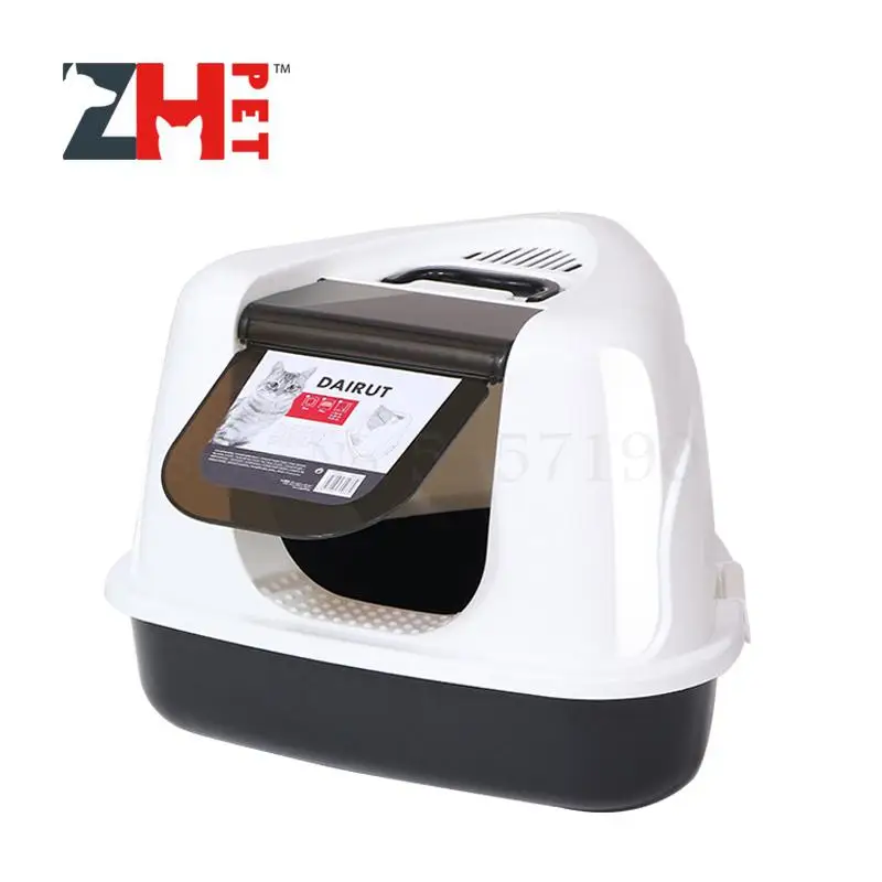 Cat Litter Box Triangle Fully Enclosed Space Saving Cat Toilet Large