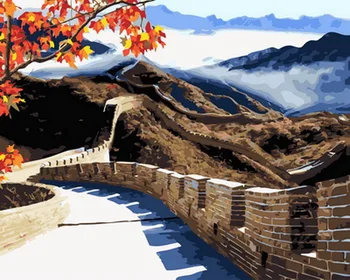 

Frameless diy paintings by numbers paint by number for home decor oil picture painting 5065cm great wall