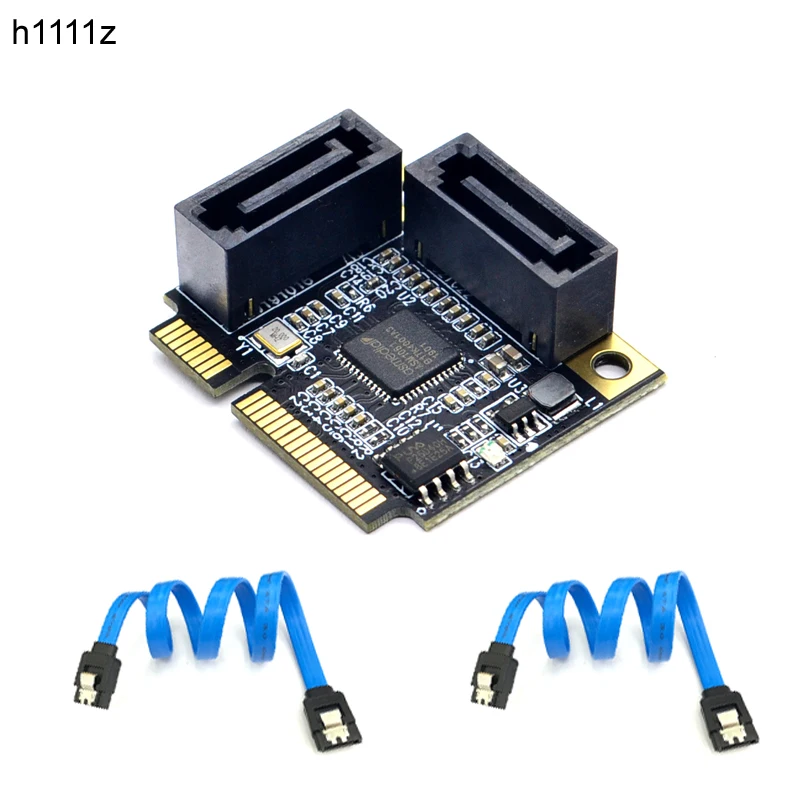 2 порта Mini PCI-E PCI Express to SATA 3,0 конвертер жесткий приводной удлинитель с SATA кабелем для ПК компьютер Добавить на карты SATA