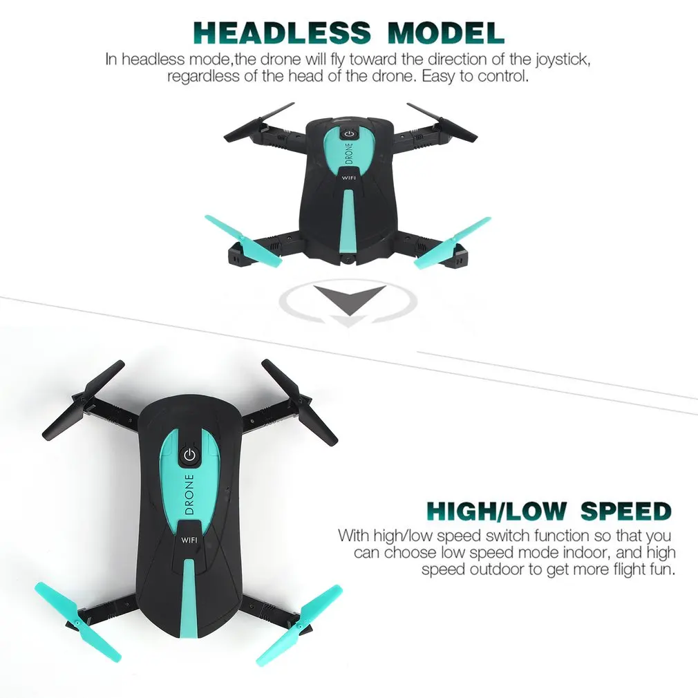 JY018 Складная селфи Карманный Дрон 2,4 ГГц 6-Axis Gyro Wifi FPV 2.0MP Камера G-Сенсор удержания высоты RC Дрон вертолет
