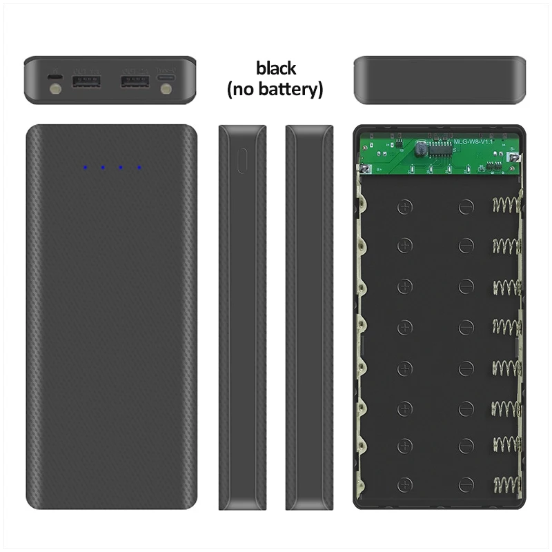 

Welding Free 5V Dual USB 8*18650 Power Bank Case 18650 Battery Box Mobile Phone Charger DIY Shell Case For iPhone Samsung Xiaomi