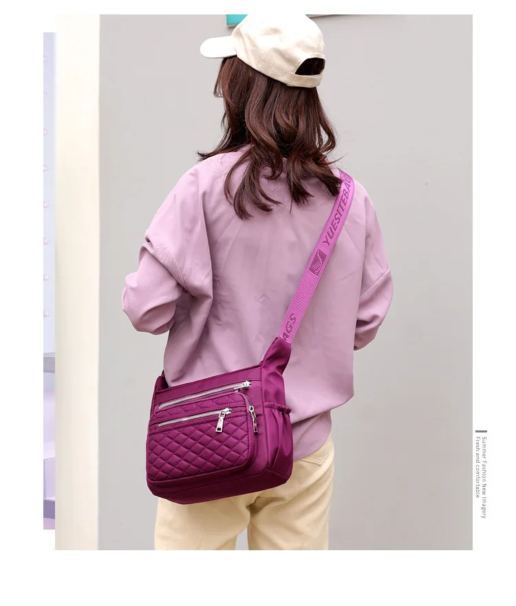 Fashion Lightweight Quilted Trend Spiraea Shoulder Bag Waterproof Nylon Cloth Shoulder Bag Women