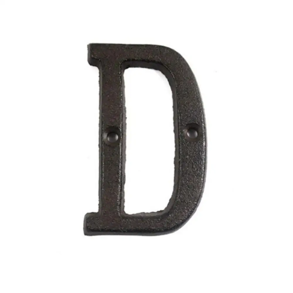 D A to Z Metal Alphabet Letter Wrought Iron Letters Symbols Sign for Office Room House Door Address Signs Metal Door Plates - Цвет: D