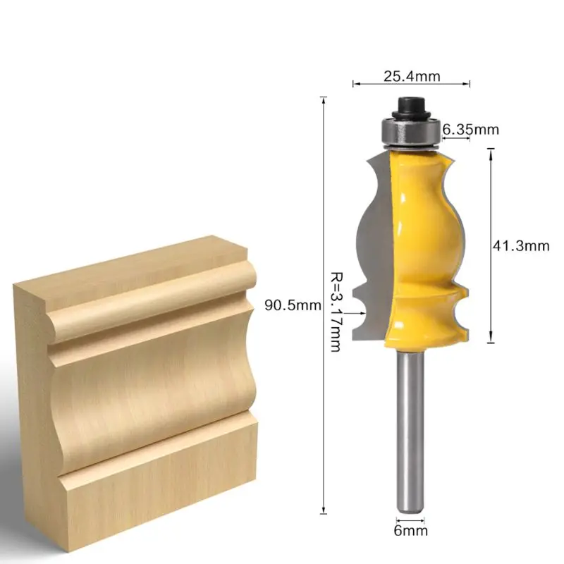 6mm Shank Handrail Knife Architectural Line Router Bit Trimming Cutter Woodwork 83XA