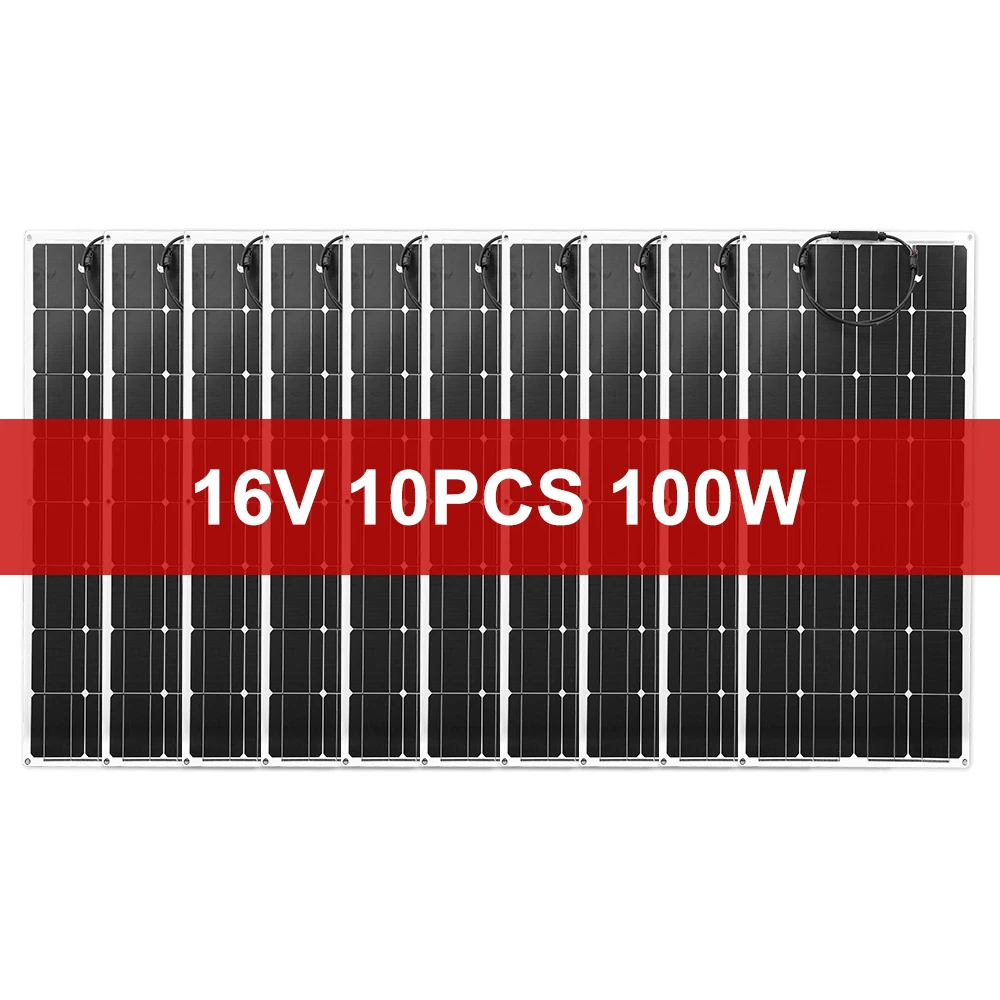 Dokio-panel Solar Flexible de 12V y 1000W, Panel Solar monocristalino para coche/Barco/carga doméstica de 16V/18V, resistente al agua, China