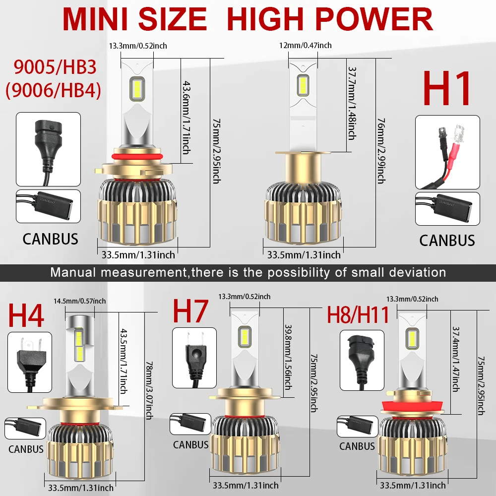 Lampadine LED BraveWAY 120W 30000LM H1 H4 H7 H11/H8/H16(JP) fari auto/moto H4 fendinebbia LED CANBUS 12V 6000K