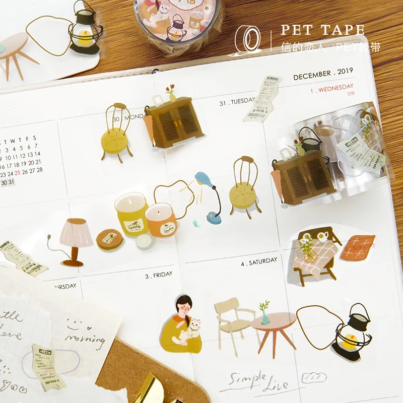 Life Collector-Cinta adhesiva Kawaii Bullet Journal Washi, cinta adhesiva para mascotas, pegatina para álbum de recortes, cintas adhesivas japonesas