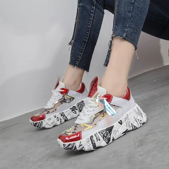 

AODLEE Women Chunky Sneakers Platform Flats Shoes Sequined Casual Bling Female Red Dames Dad Shoe Zapatillas Mujer Dropshipping