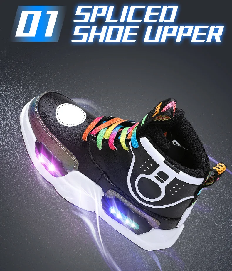 Luminous children's shoes, luminous shoes; USB charging shoes; colorful led lighting shoes; boys and girls shoes