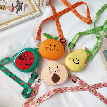 

Mini Cartoon Fruit Women's Bags Soft Silicone Messenger Bag Fashion Crossbody Bags Female Kawaii Shoulder Bags Portable Handbags