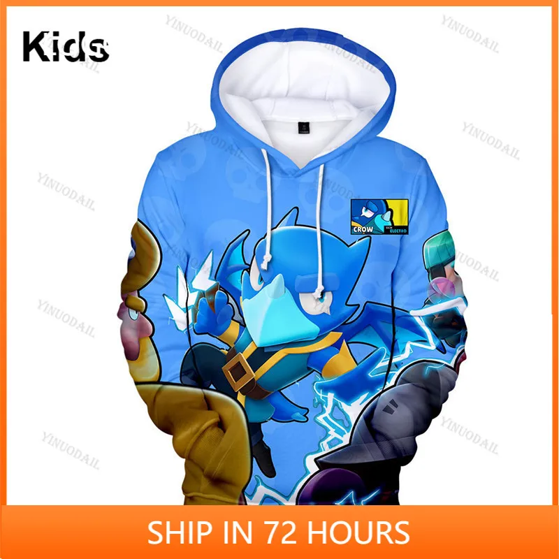 

Brawls Game 3D Print Hoodies Men Clothing Harajuku Sweatshirt Children Cute Crow Shoot Kids Star Leon Child Tops Boys Girls